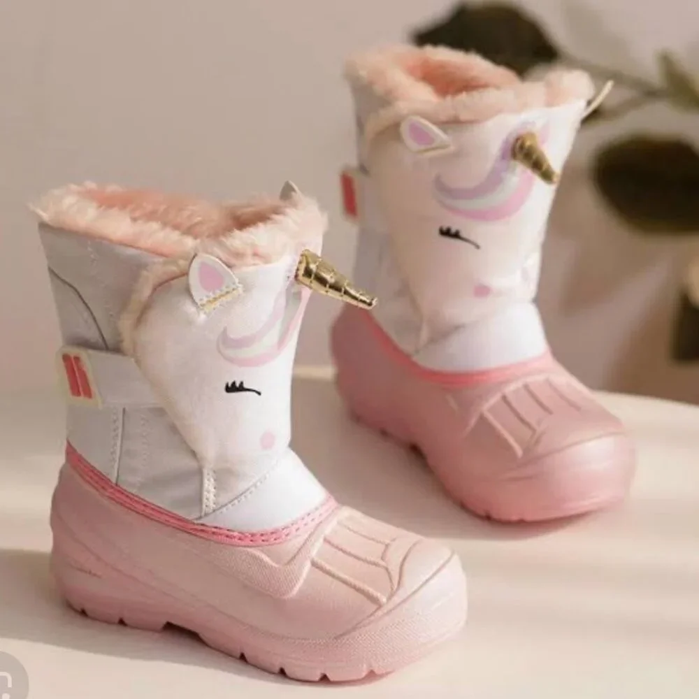 Cat &‎ Jack Toddler Frankie Cream unicorn Winter Boots Size 7 NEW WITH TAG